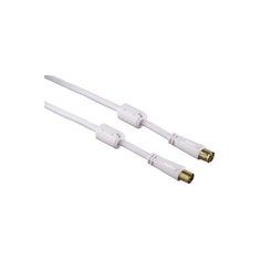 Кабель антенный Hama Coax (m)/Coax (f) 15м. феррит.кольца Позолоченные контакты белый (00122417)