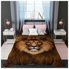 Покрывало "Царь зверей" Евро 200*220 Сирень