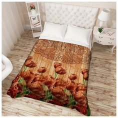 Покрывало "Ретро-тюльпаны", 200*220 см. Сирень