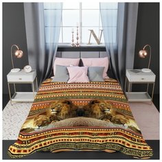 Покрывало стеганое "Этнический орнамент", 200*220 см. Сирень