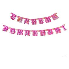 Гирлянда с люверсами "С Днем Рождения " принцесса, дл. 207 см 830881 Страна Карнавалия