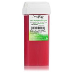 Воск для депиляции DEPILFLAX100 клубника/strawberry 110 г