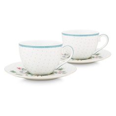 Набор из 2-х чашечек для эспрессо с блюдцем Pip Studio Jolie Dots Gold, 120 мл, 51.004.118