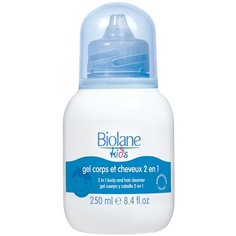 BIOLANE Гель для купания и шампунь 2 в 1 для детей с 3-х лет, 250 мл