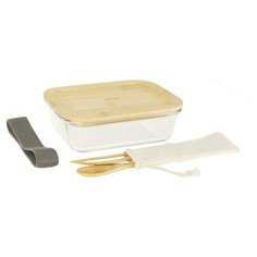 Набор из ланч-бокса с крышкой и 3 приборов (вилка, нож, ложка) Pebbly On the Go, 1 л, PKV-019