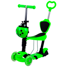 Детский самокат-беговел Navigator Божья коровка 5 в 1, зеленый