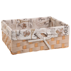 Доляна Корзина для хранения Цветочный Париж 30х24х12 см бежевый