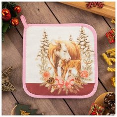 Прихватка Этель Семейного счастья 5077914 бежевый/коричневый