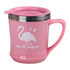 Термокружка Командор Любимая подруга, 0.35 л розовый