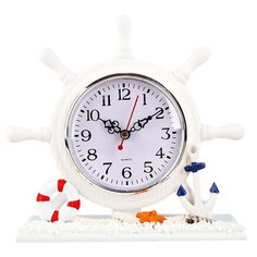 Часы настольные Yiwu Zhousima Crafts Штурвал 729572 белый