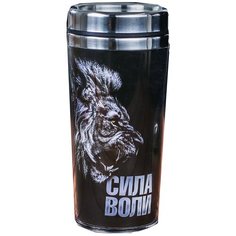 Термокружка Komandor Сила воли, 0.4 л черный