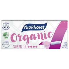 Vuokkoset тампоны Organic Super, 4 капли, 16 шт.