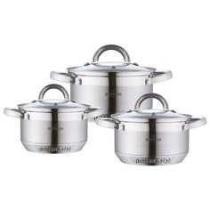 Набор посуды BOHMANN BH - 0715, 6 предметов. Размер: 2,9л, 3,9л, 5,0л.