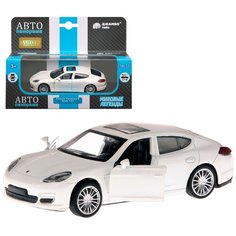 Машинка детская, металлическая, инерционная, Автопанорама, коллекционная, 1:43 Porsche Panamera S, белый, открывающиеся двери