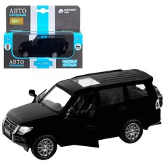 Машинка детская, металлическая, инерционная, Автопанорама, коллекционная, 1:43 Mitsubishi Pajero 4WD Tubro, черный, открывающиеся двери