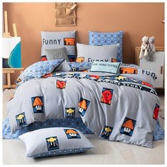 Постельное белье СИТРЕЙД LR-336, 2-спальное, Сатин, простыня на резинке 160х200х25 см, наволочки 70x70 см