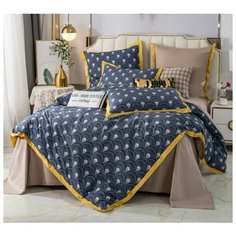 Комплект постельного белья СИТРЕЙД CPTR002, сатин (100% индийский хлопок), Евро, простыня на резинке 160*200*30, наволочки 50x70, 70x70