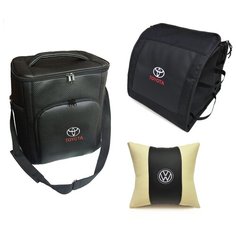 67163 Подарочный набор с автологотипом TOYOTA, подушка в салон, термосумка 20л, органайзер в багажник Auto Premium