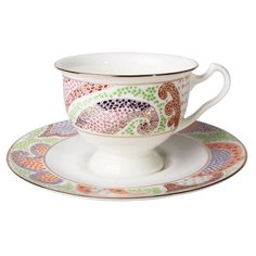 Чашка с блюдцем чайная. Императорский фарфоровый завод. Форма Айседора. Рисунок Мариенталь (розовый). 240 мл.