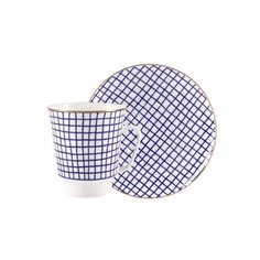 Чашка с блюдцем кофейная. Императорский фарфоровый завод. Форма Майская. Рисунок Tweed. 165 мл.