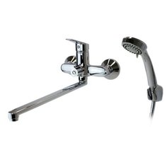 ESKO Смеситель Saint-Petersburg для ванны (душа) с длинным (38 см) поворотным изливом и душевой лейкой, хромированный ЕСКО