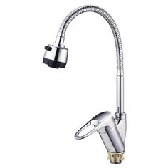 Solone Смеситель для раковины с гофрированным гибким изливом с 2-мя режимами подачи воды, хром