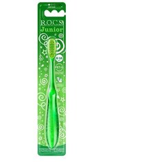 Зубная щетка R.O.C.S. Junior для детей от 6 до 12 лет, зеленая, мягкая
