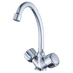 Diadonna Смеситель для кухни (мойки) латунный высокий 30 см, с поворотным изливом 360 градусов, хромированный