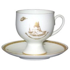 Чашка с блюдцем кофейная. Императорский фарфоровый завод. Форма Классическая-2. Рисунок Северная столица. 160 мл.