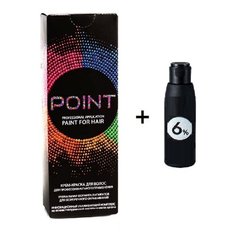Point краска для волос + окислитель 6%, 3.0 темный шатен