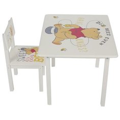 Комплект Polini стол + стул Disney baby 105 S "Медвежонок Винни" 60x50 см белый