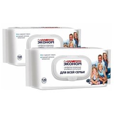 Влажные салфетки Эконом smart для всей семьи, 120 шт., 2 уп.