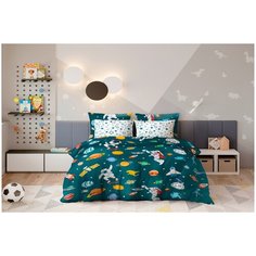 Комплект детского постельного белья НОЧЬ НЕЖНА "Космос", Размер: 1,5 спальный, 50х70, Поплин (100 % хлопок)