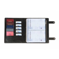 Папка/органайзер для документов из натуральной кожи Ringfolder, А4 Кайман Черный Cashalots