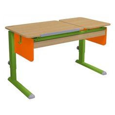 Стол детский Астек-Элара Твин-2 с ящиком 115x58 см бук/оранжевый/зеленый