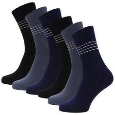 Носки HOSIERY 74217(6), 6 пар, размер 25-27, черный/синий/серый