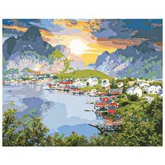 Рыжий кот картина по номерам "Красивый горный пейзаж" 40 х 50 см (Х-9204)