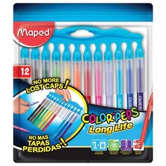 Фломастеры Maped "Color Peps Long Life", 12цв., смываемые, нетеряющиеся колпачки, ПВХ, европодвес