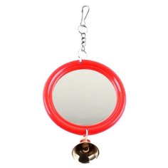 Игрушка для птиц АВ Зеркало с колокольчиком (Красный) Adel Cat