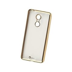 Панель силиконовая Skinbox для Xiaomi Redmi 5 прозрачная с рамкой золотой