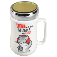 Доляна Кружка Меломан 450 мл белый
