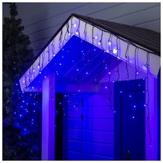 Гирлянда уличная Luazon Lighting "Бахрома" УМС, 3*0,6 м, 3W LED(SMD-SB)-160-220V, нить темная, свечение синее (4356995)