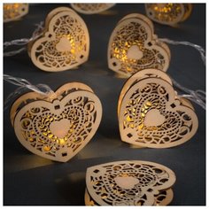 Гирлянда Luazon Lighting Нить, 4,5 м, "Сердце", 20 LED, свечение теплое, белое, фиксинг, 220 V (MT.IN.DECOR-42.1.03-14)