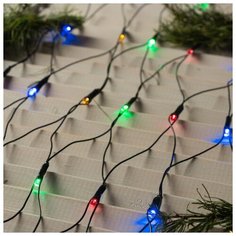 Гирлянда Luazon Lighting "Сеть", 2*2 м, LED-224-220V, 8 режимов, нить темная, свечение мульти (1585752)