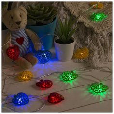 Гирлянда Luazon Lighting Нить с насадками “Сердце” 4, 5 см, 4 м, LED-20-220V, 8 режимов, нить прозрачная, свечение мульти (2388647)