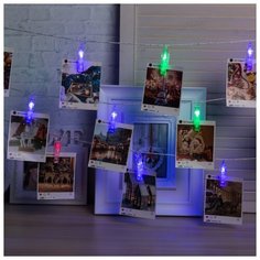 Гирлянда Luazon Lighting Нить, 4,5 м, "Прищепки", 20 LED, свечение RG/RB, мигание, 220 V (MT.DCR.IP20.220.12.38-01.1.09)