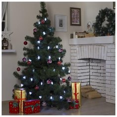Гирлянда улично-комнатная Luazon Lighting Нить "Ель большая", 5м, LED(IP44)-40-220V, 8 режимов, нить темная, свечение белое (4464614)