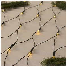 Гирлянда Luazon Lighting "Сеть", 1, 6*1, 6 м, LED-144-220V, 8 режимов, нить темная, свечение теплое белое (3556875)