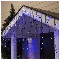 Гирлянда уличная Luazon Lighting "Бахрома" УМС, 3*0,6 м, 3W LED(IP65-O)-160-220V, нить темная, свечение синее (3584196)