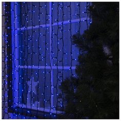 Гирлянда уличная Luazon Lighting "Занавес" УМС, 2*3 м, каучук Н, Т, LED-760-220V, шнур питания, нить темная, свечение синее (2332859)